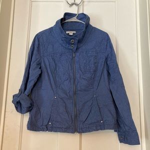 Blue Cold Water Creek Ladies 12 Light Embroidered Jacket